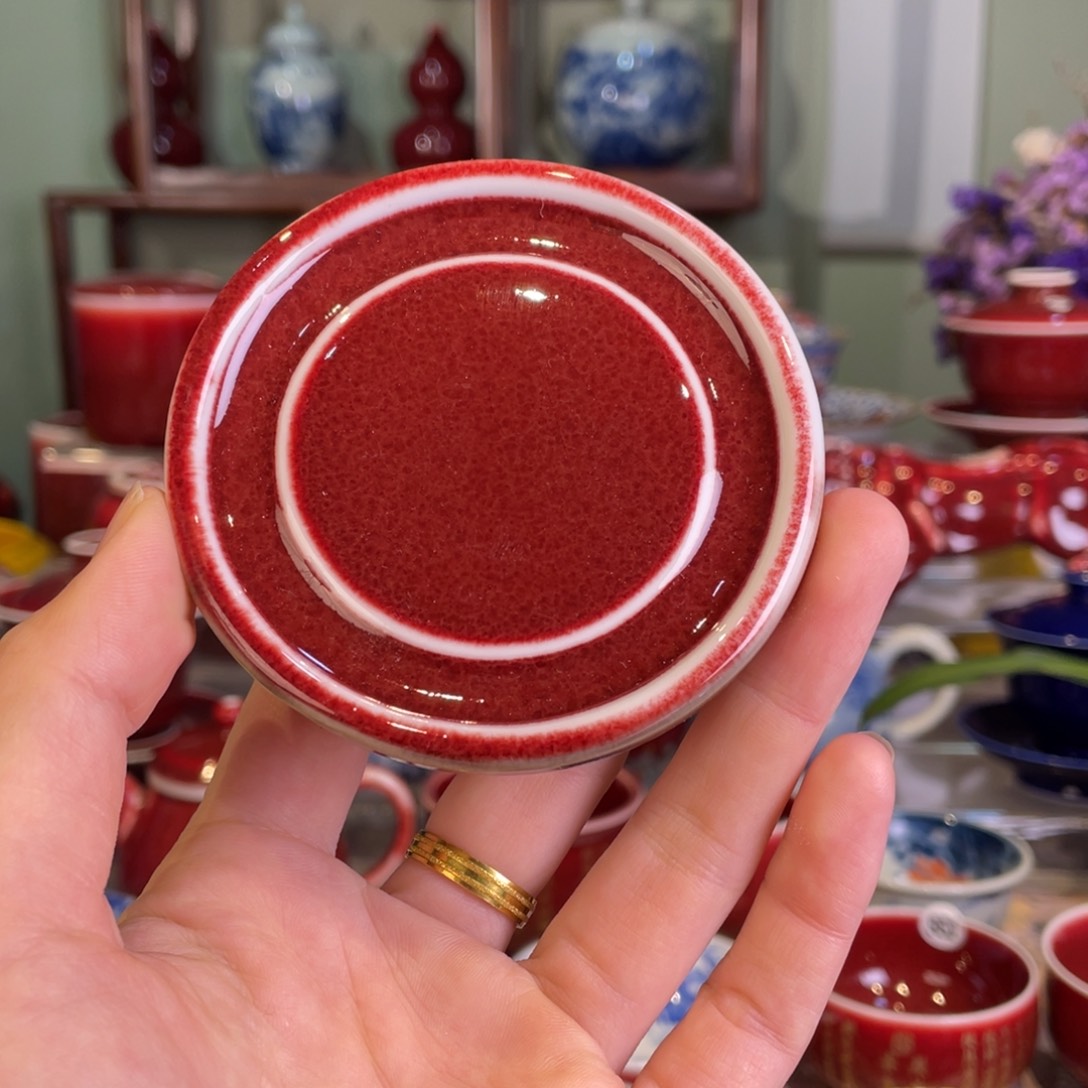 清欢雅玩原矿郎红福利杯垫