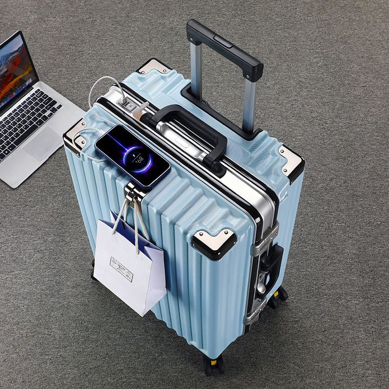 普通密码锁行李箱旅行箱拉杆箱万向轮大容量铝框男女学生26密码箱