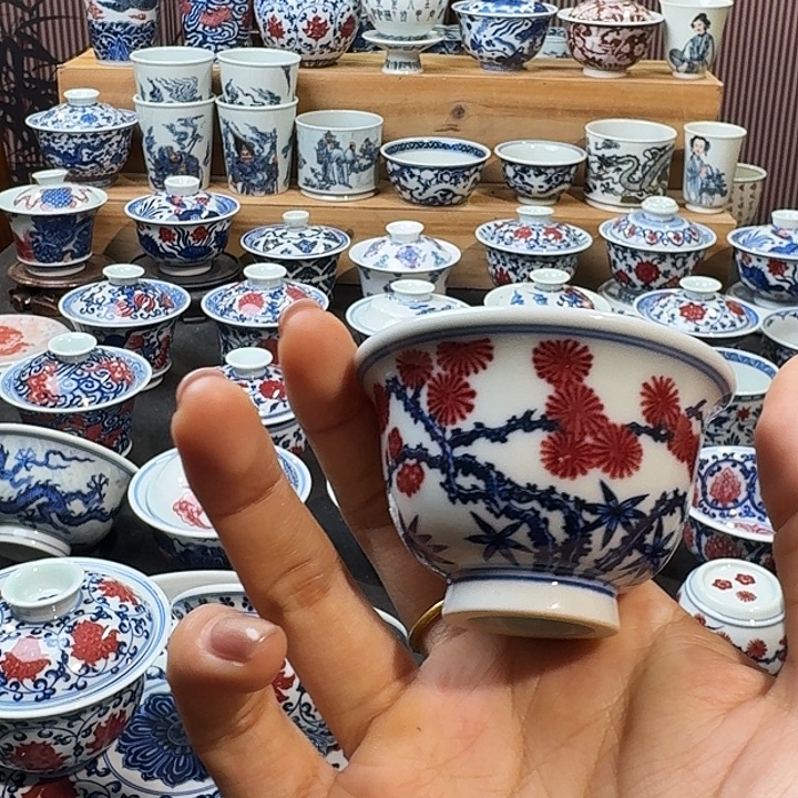 松竹梅小压手原矿手绘