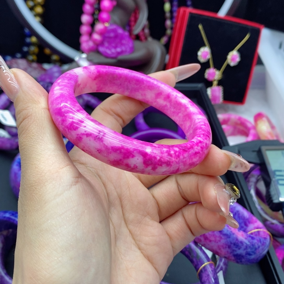 非金属珐琅真*199339主播推荐奶昔桃红手镯