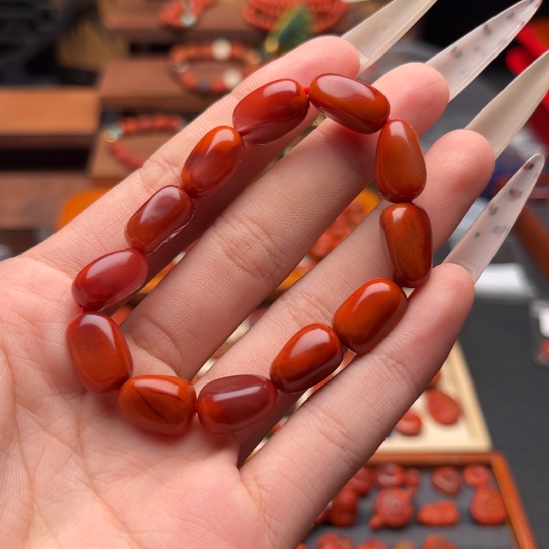 又***年南红玛瑙未镶嵌南红20随行手串