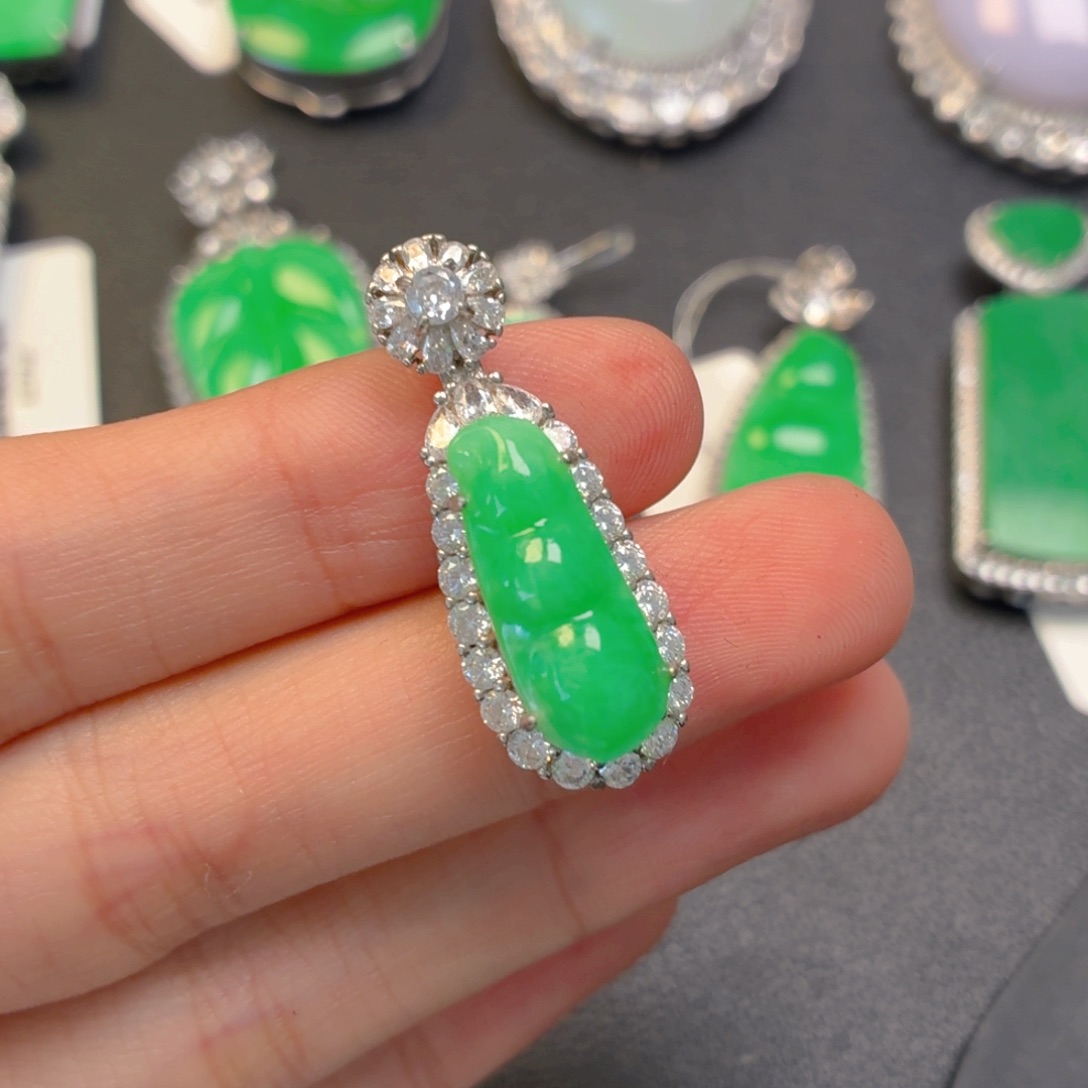 翡翠银S925镶嵌颈饰