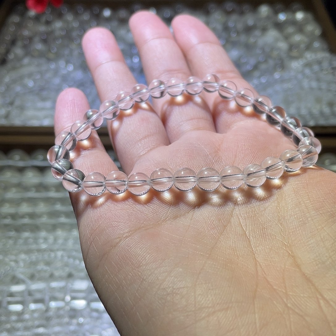 未镶嵌手串水晶白水晶6m单圈kai bo fu li q