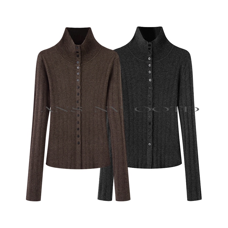 【MM商场服饰】女装2025冬新款时尚休闲立领长袖套头毛针织衫4072