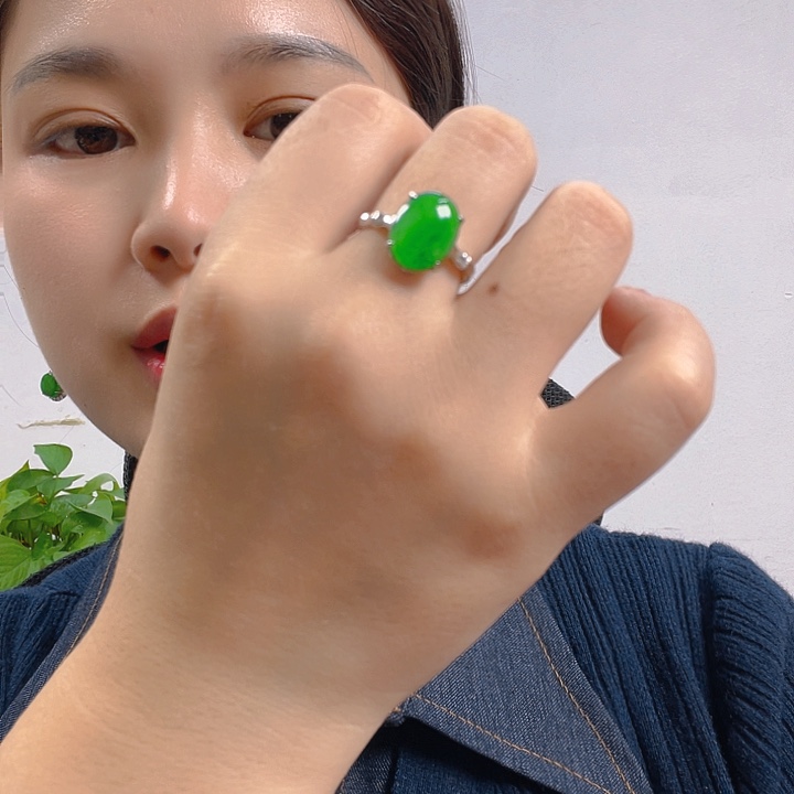 翡翠银S925镶嵌吊坠(不含链)