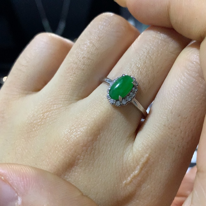 翡翠银S925镶嵌戒指