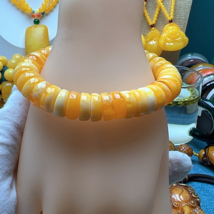 琥珀未镶嵌颈饰手串