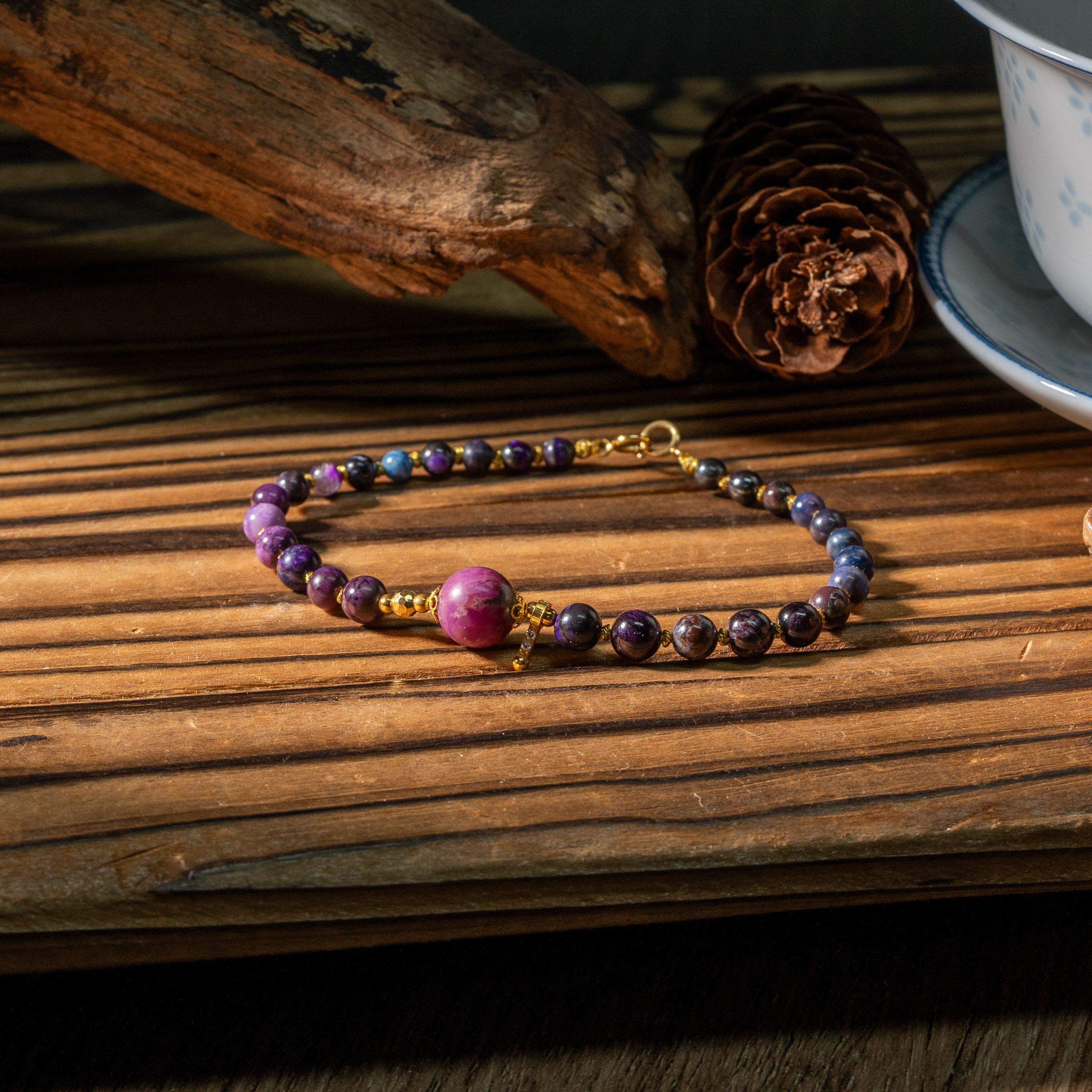 18K金舒俱来DIY手链/3-5mm，主珠8mm+/多样性发一/C1472/孤