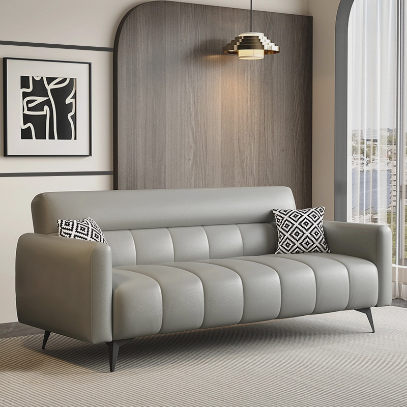 猫抓皮沙发小户型客厅现代款钢琴键新款现代简约折叠沙发床两用