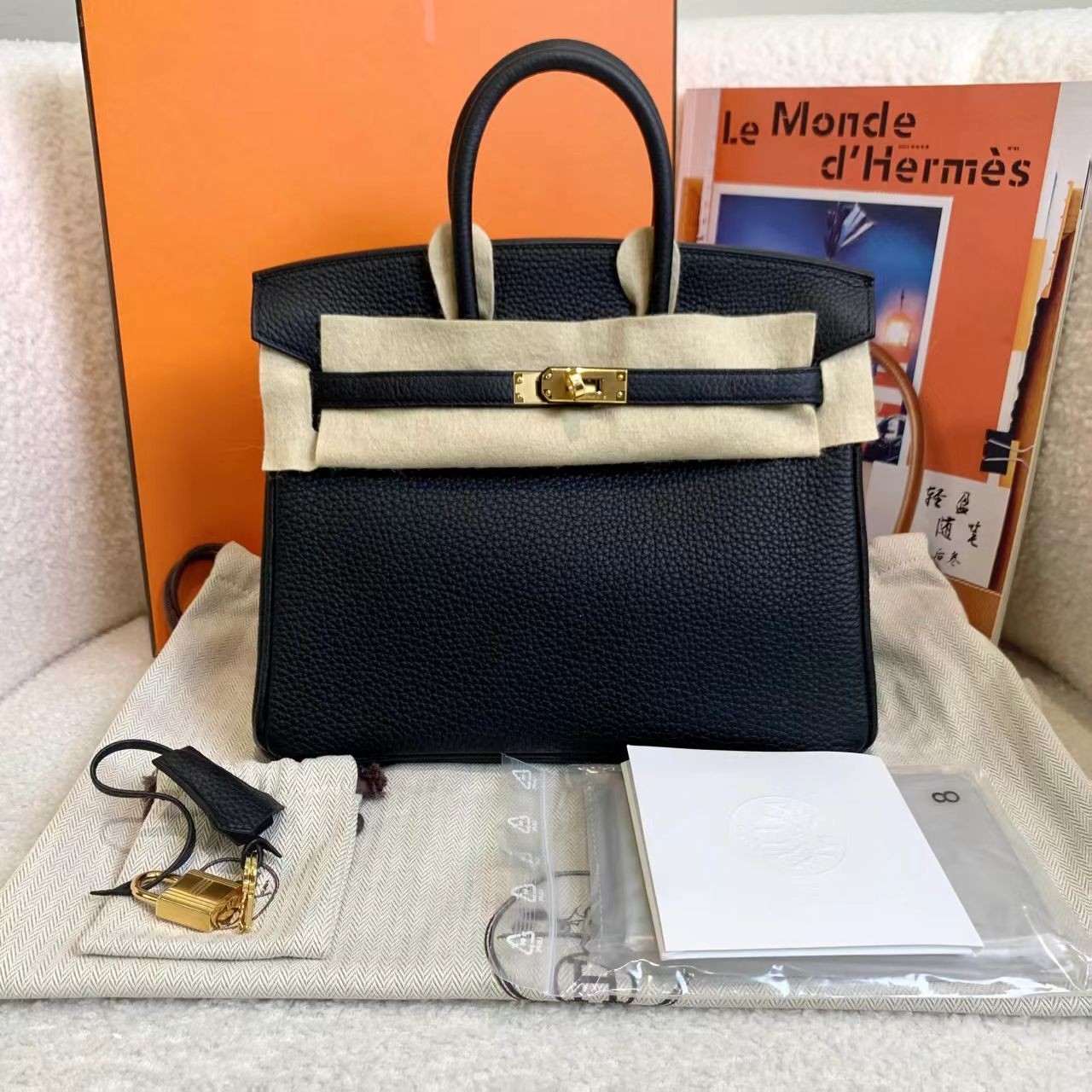 未使用 Hermes/爱马仕 壹臻/黑金birkin25 togo b刻 34567703