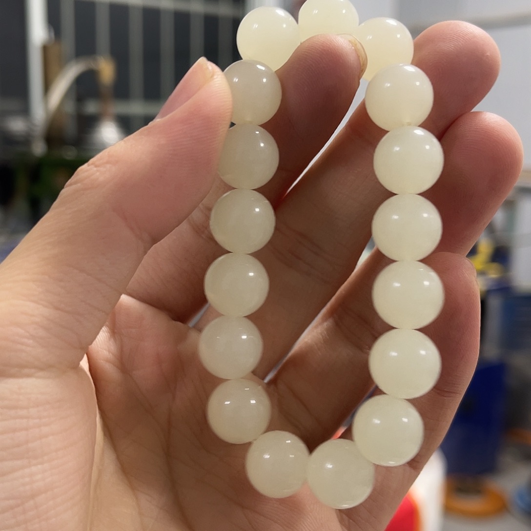 和田玉未镶嵌颈饰新疆和田玉且末钢板料手串12