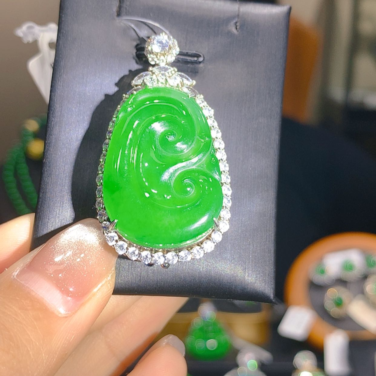 【闪购商品】翡翠银S925镶嵌颈饰6柒姐