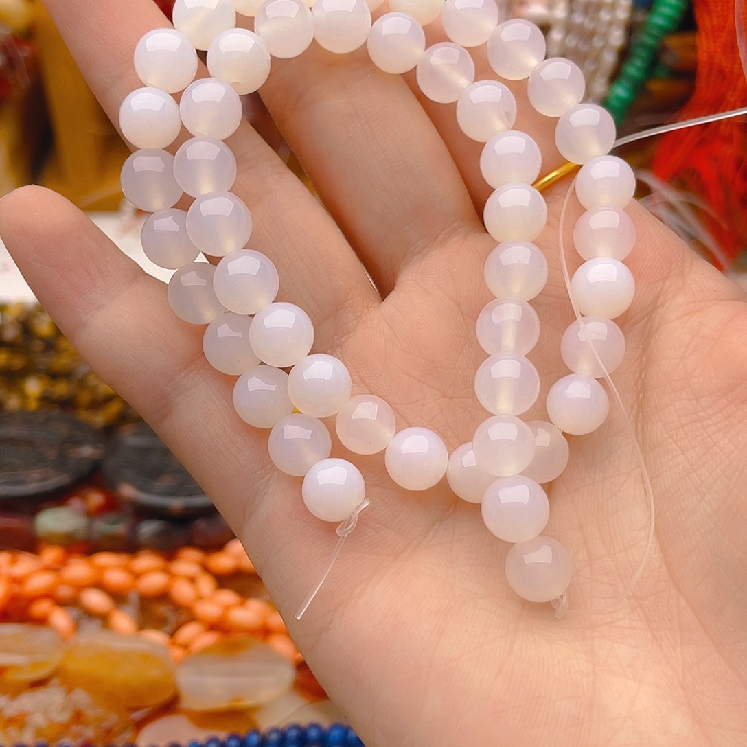 玛瑙/玉髓珠宝半成品未镶嵌白玛瑙一条卡8