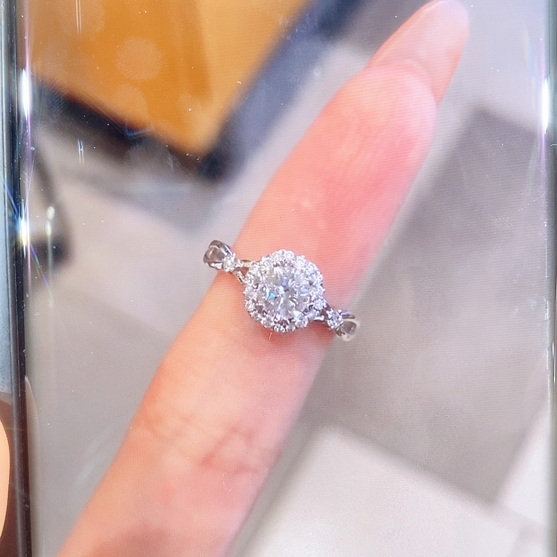 925银合成碳硅石花蔓1