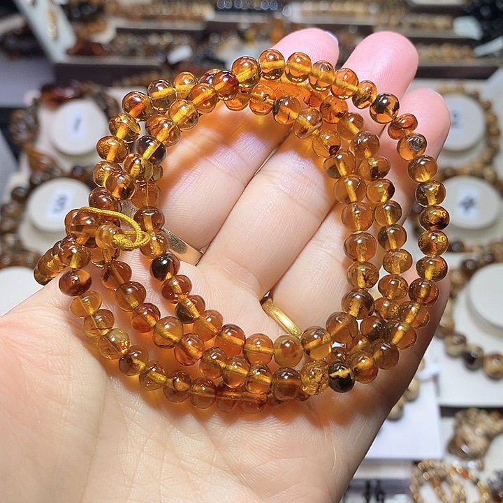 琥珀未镶嵌裸石植物灵草6m