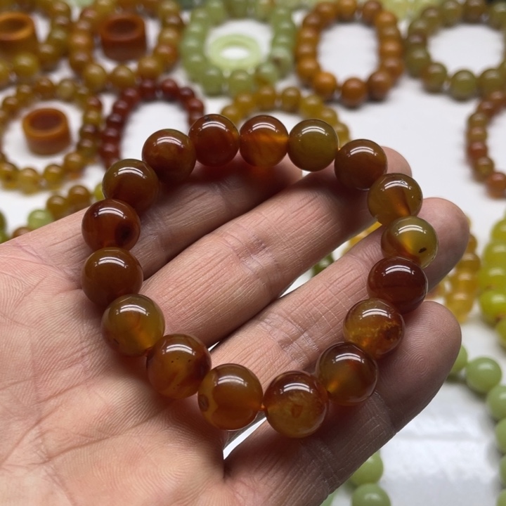 蛇纹石玉手串12未镶嵌