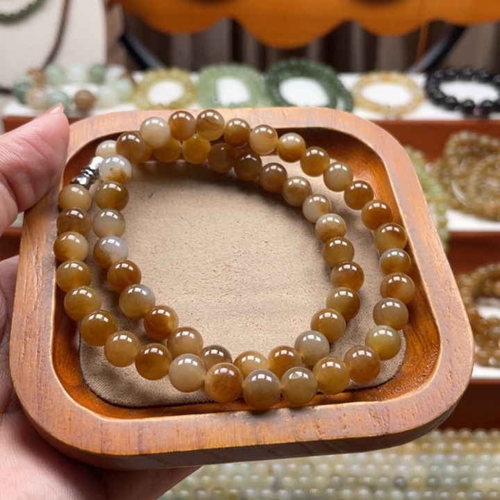和田玉未镶嵌颈饰珠串8mm