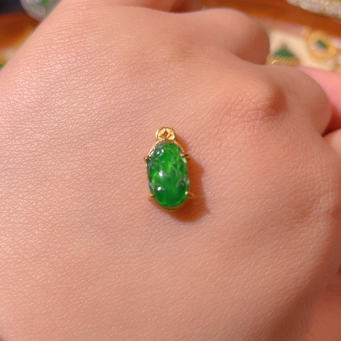 翡翠吊坠(不含链)银S925镶嵌