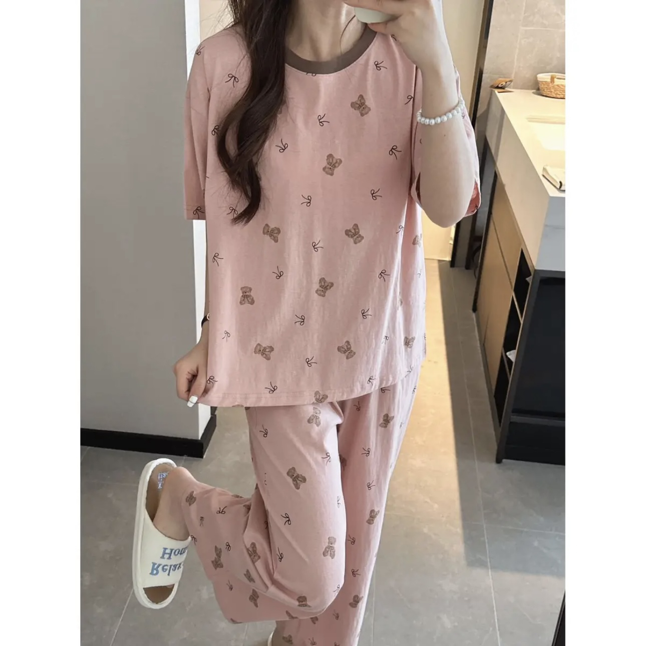 宋小暖正品夏季新款韩版女士可外穿家居服套装休闲撞色韩系睡衣