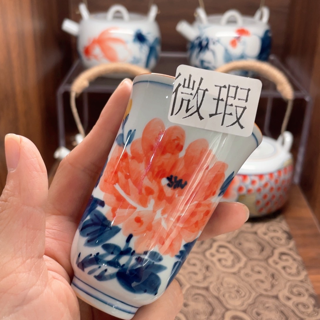 釉下彩纯手绘有瑕