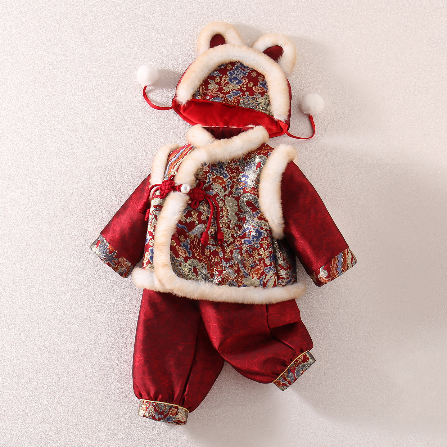 男童拜年服宝宝周岁礼服过年喜庆衣服儿童中国风抓周婴儿新年唐装