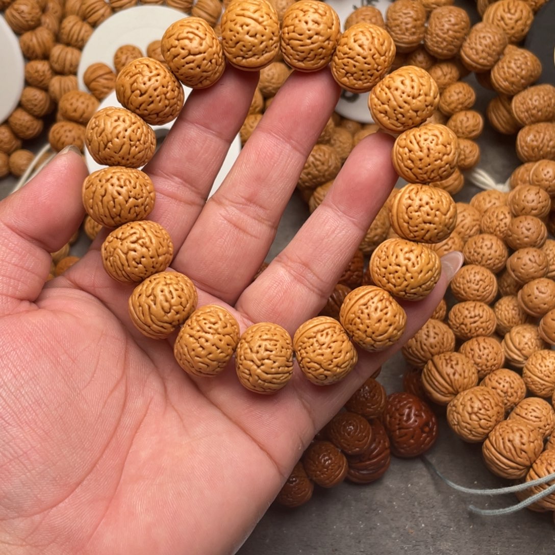 手串桃核桃核磨盘闪16