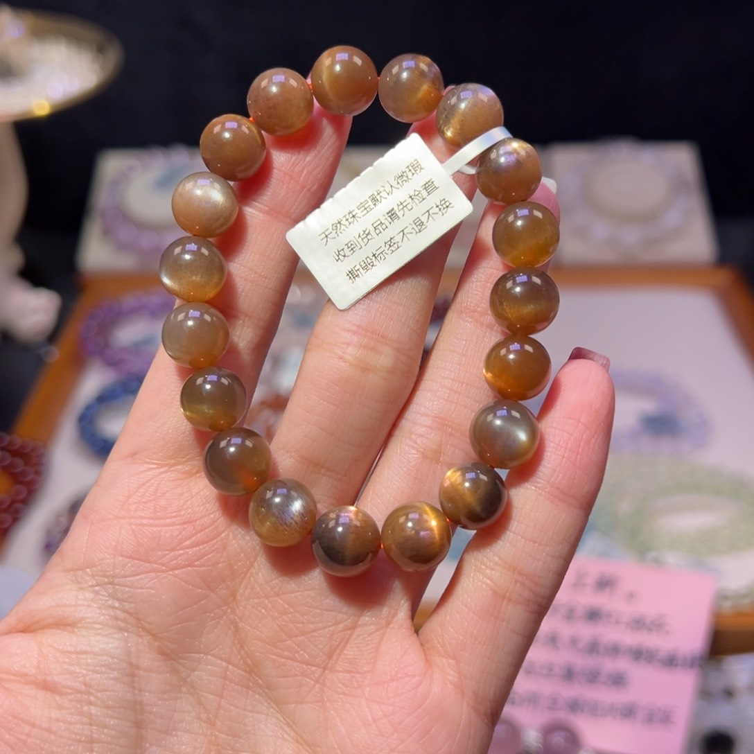 长石手串未镶嵌土*10m祖宗级金骨干