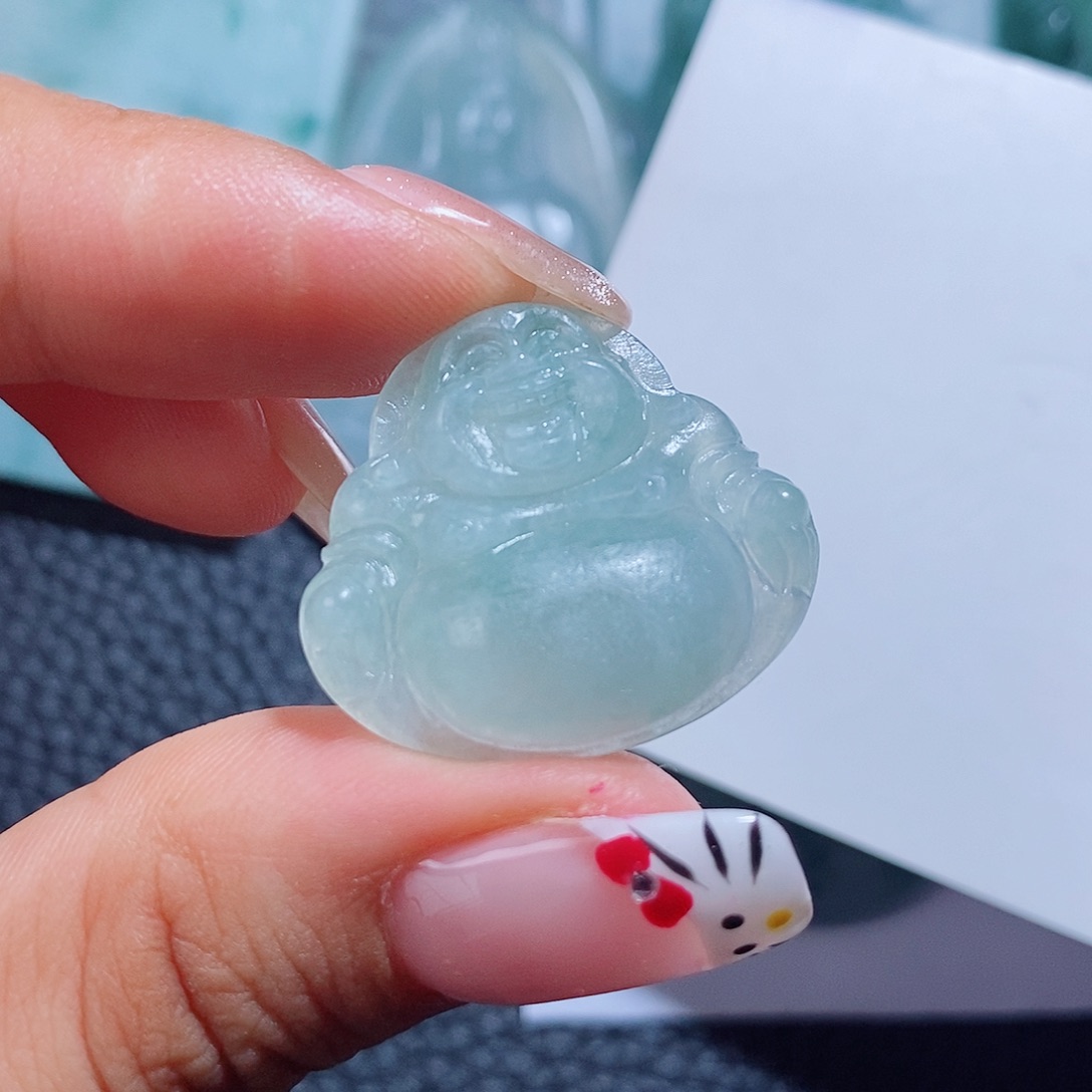 定制翡翠未镶嵌毛货付款后确认抛光