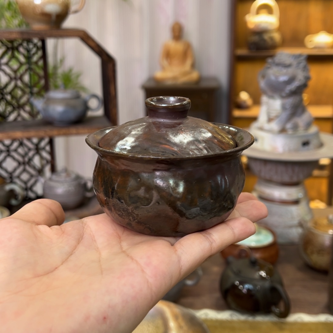 乌金搅胎盖碗手工