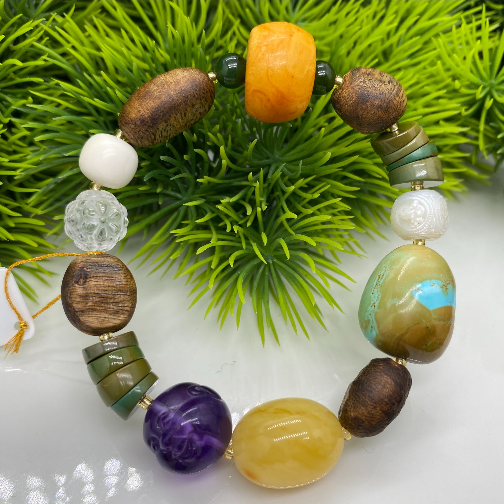 【慧子】品众珠宝气质百搭款春季限定绿松石糖豆--流金岁月