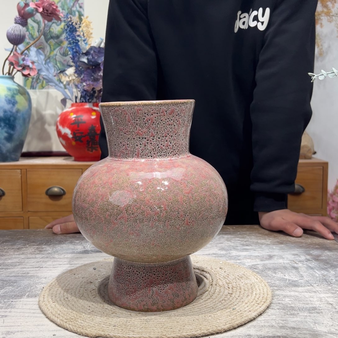 摆件陶瓷花瓶高26口10