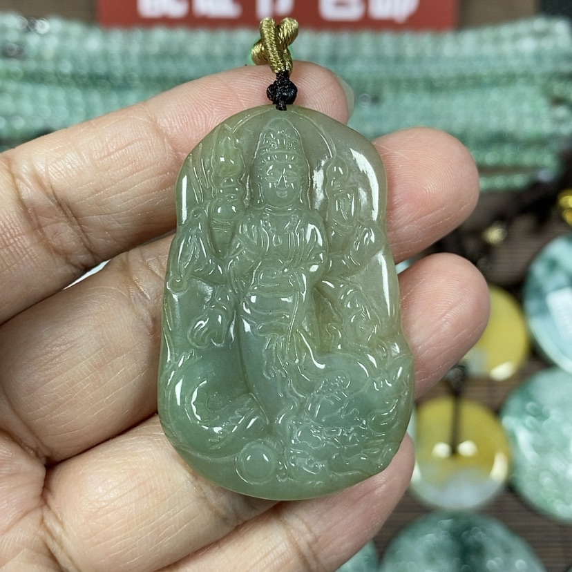 【闪购商品】翡翠颈饰未镶嵌玉吊坠翡翠玉玉龙千手观音