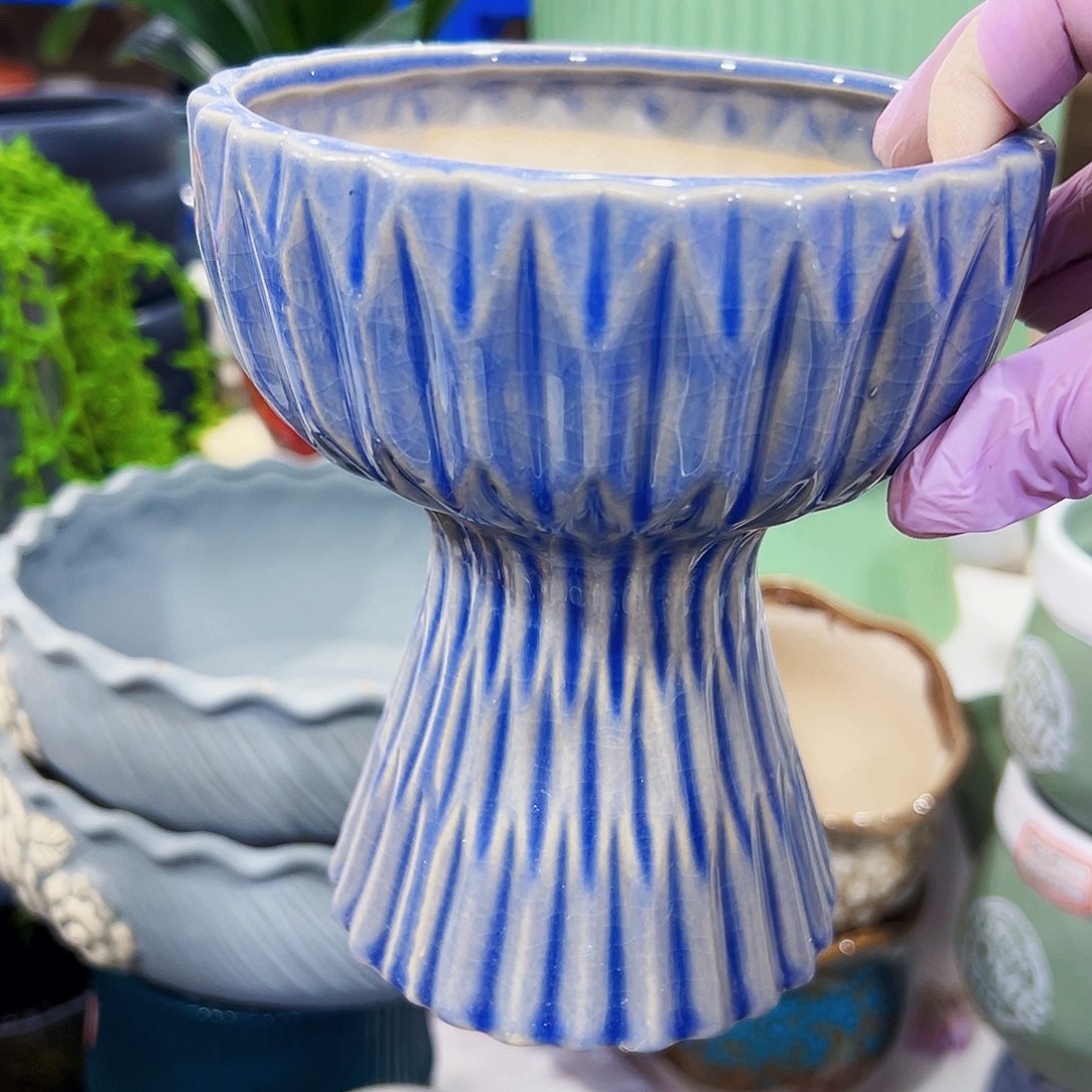 有孔外贸尾单陶瓷花盆凑单18米包邮