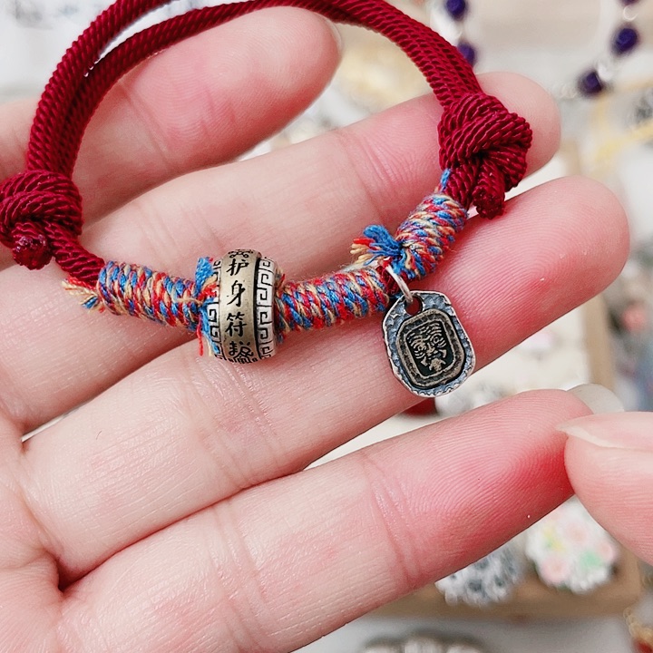 珐琅吊坠925银护身