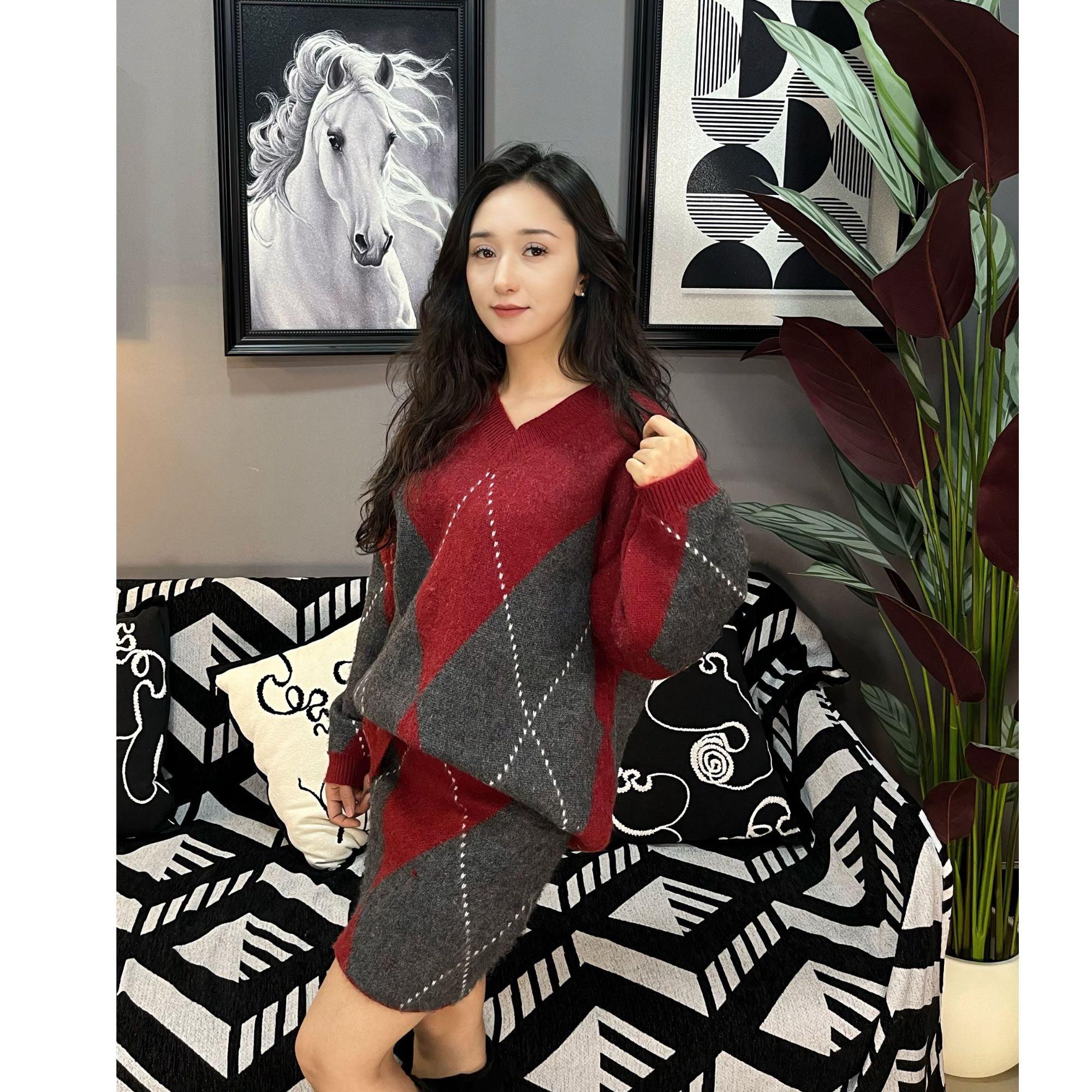 Feinita裙子和上衣两件套装乌鲁木齐发货0022
