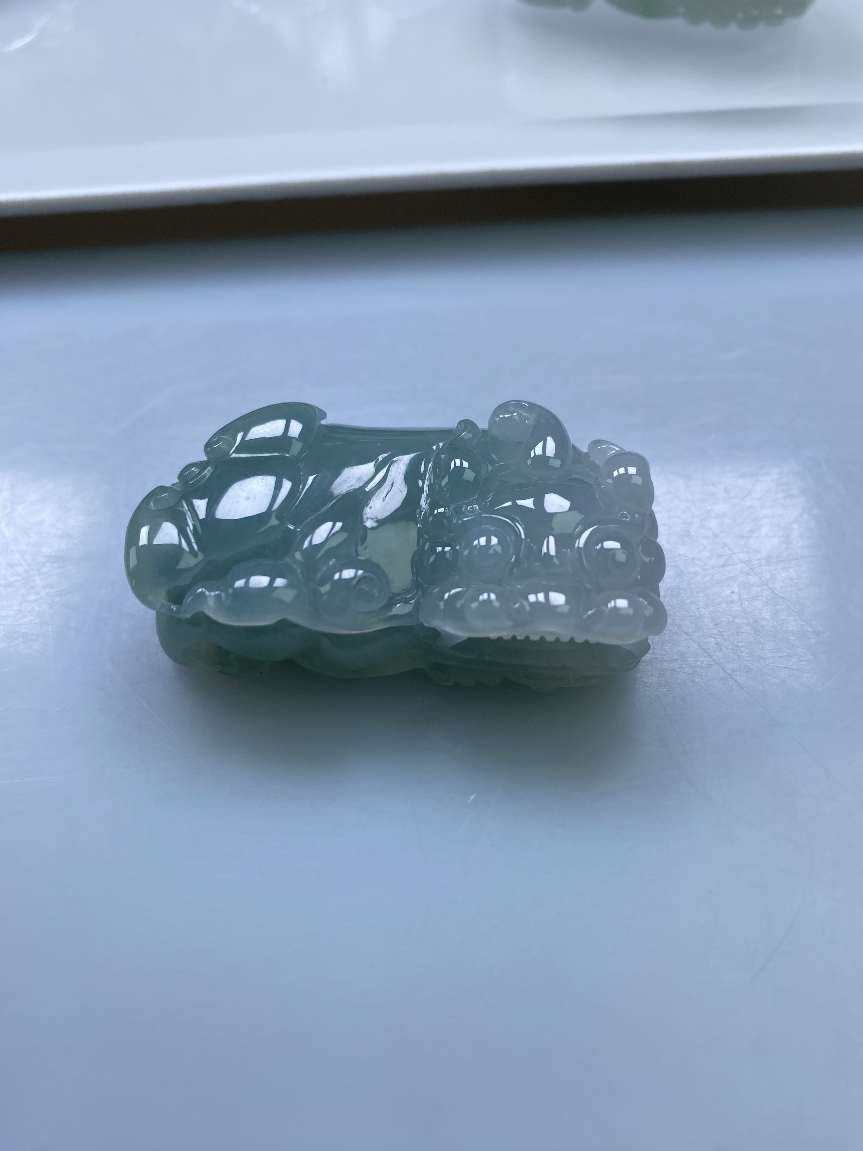 缅甸翡翠，霸王貔貅，雕刻，
