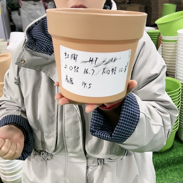 正品红陶口16高14白色无托6只