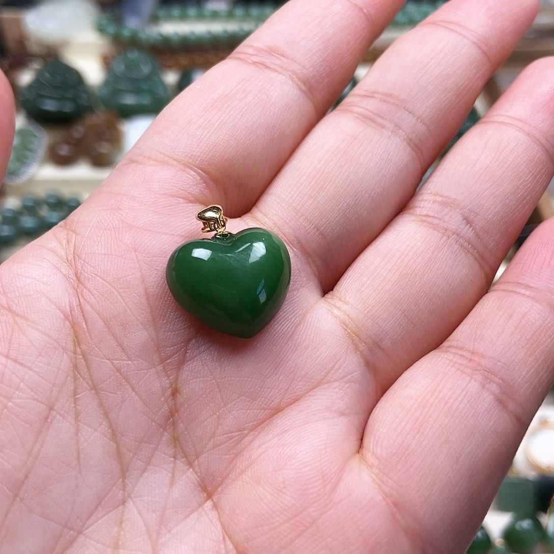 吊坠(不含链)18K金镶嵌和田玉