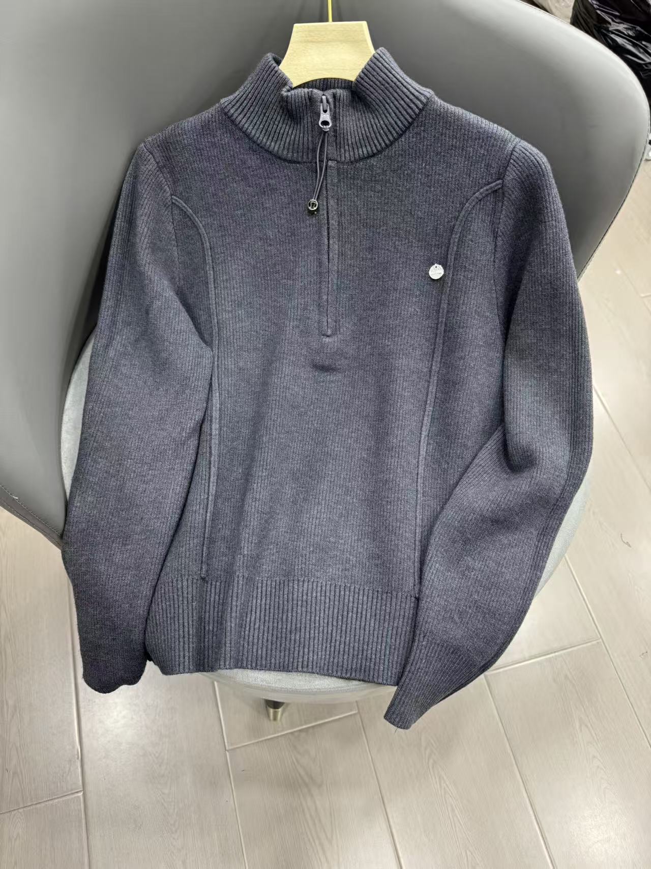 【纯缘依依家】新款时尚百搭加绒半拉链打底衫