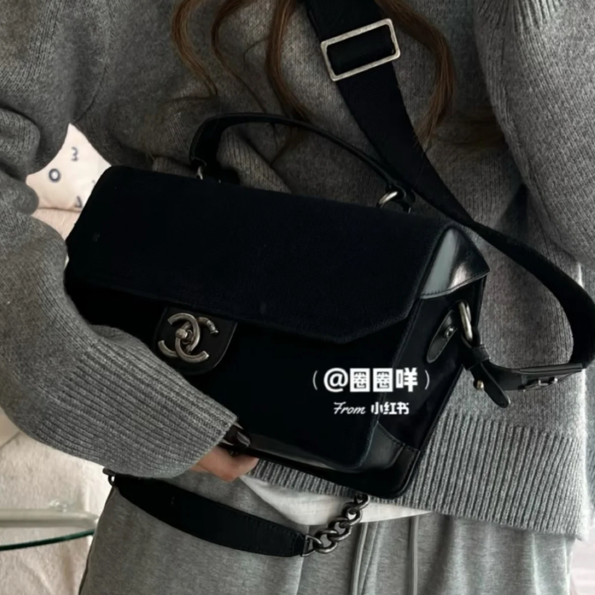 95新 Chanel/香奈儿 香奈儿 · 6529 Chanel 黑银萨尔茨堡帆布