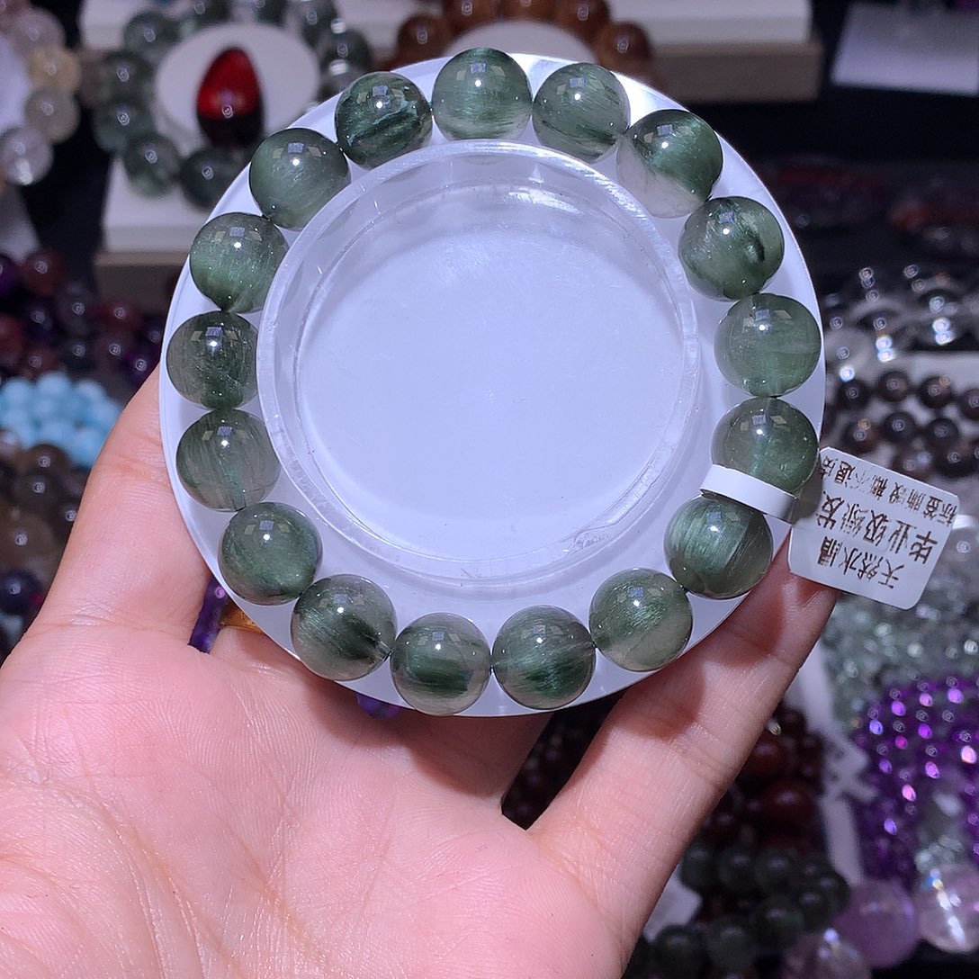 水晶未镶嵌手链绿兔毛