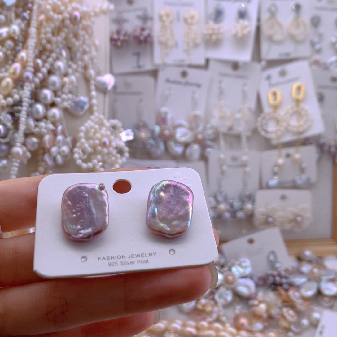 我***静未镶嵌发夹淡水珍珠