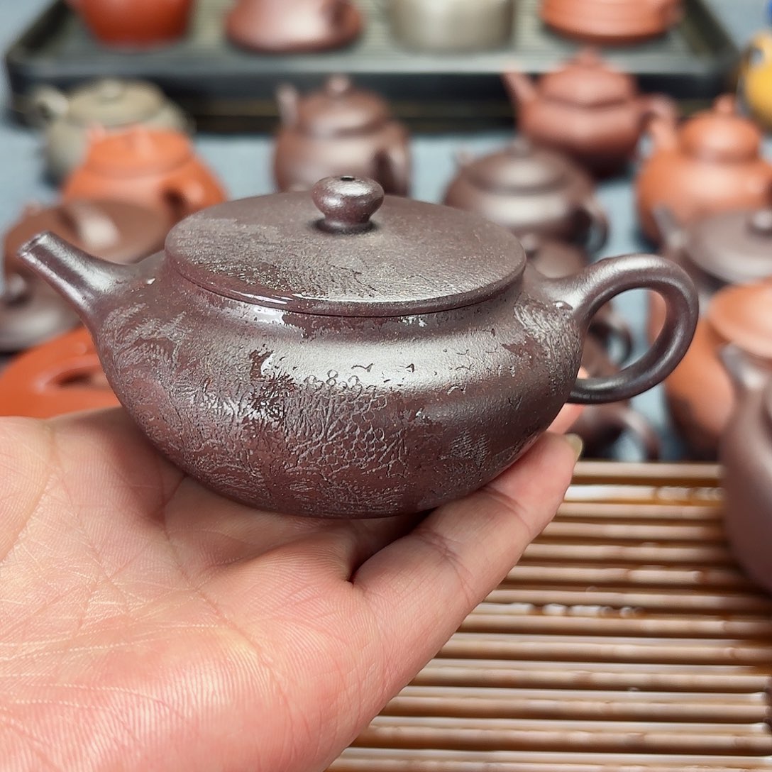 紫砂茶壶全手工扁承