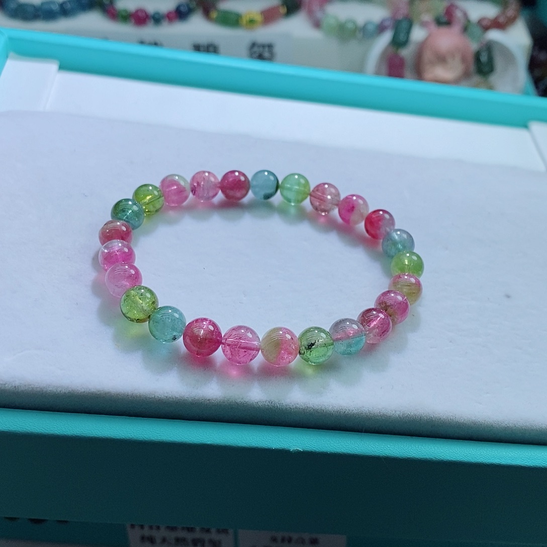 碧玺手链未镶嵌7.8mm左右