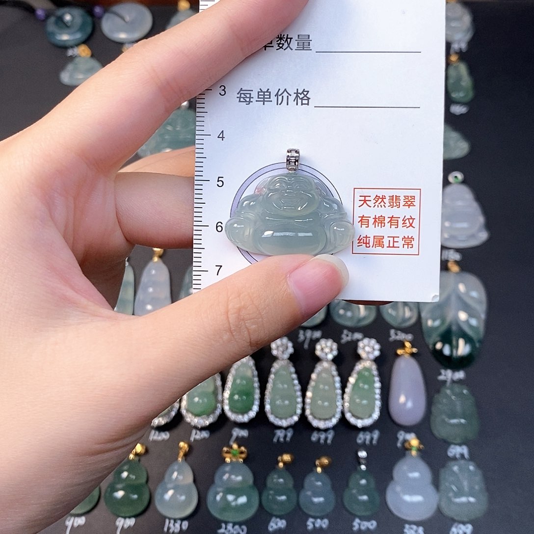 吊坠(不含链)18K金镶嵌翡翠全场缅甸A货翡翠