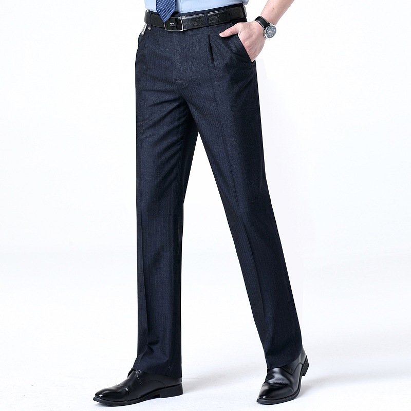 长裤春夏新款职业西裤男高端商务正装宽松免烫裤子青中年百搭有褶