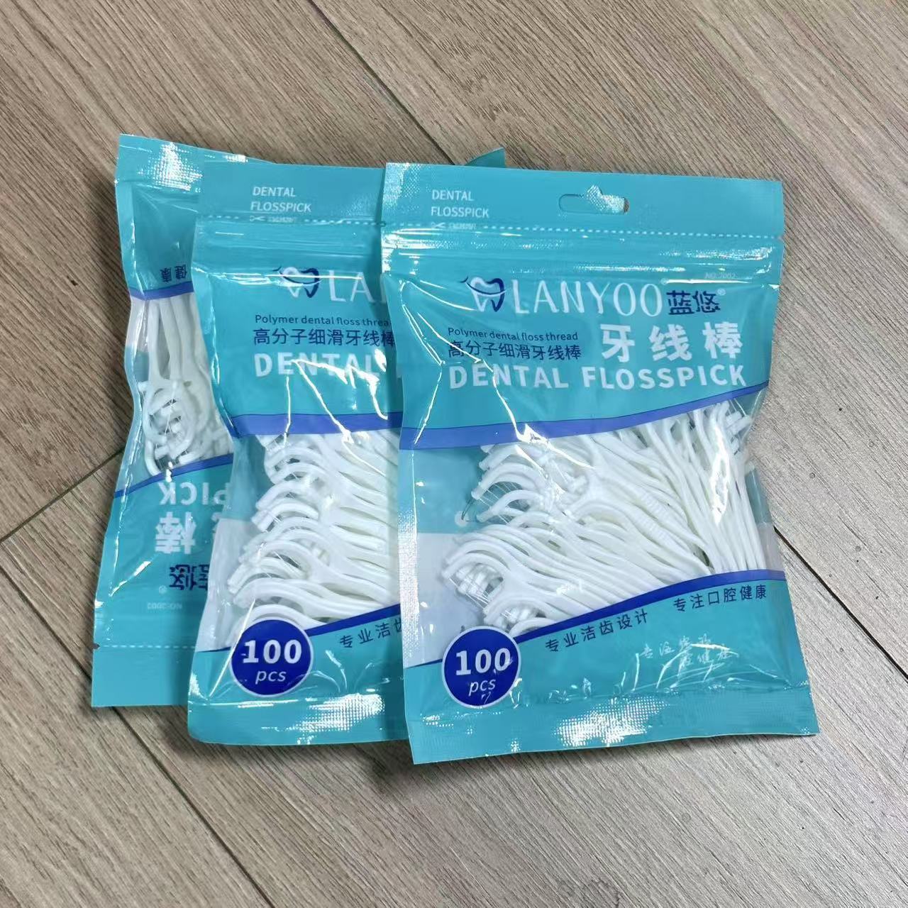 外贸高分子细滑牙线棒 100支/包