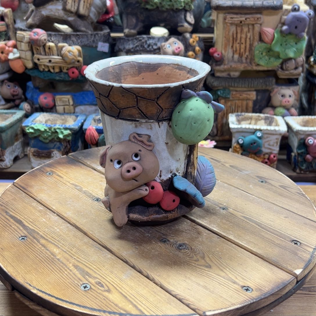 红陶嘻哈多肉花盆