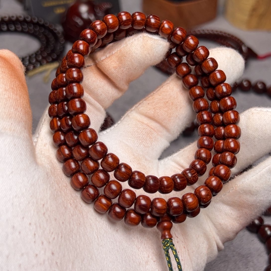 手串/手链小叶紫檀6*7 甄选纯黑树头老料 高油密鱼鳞底超精工