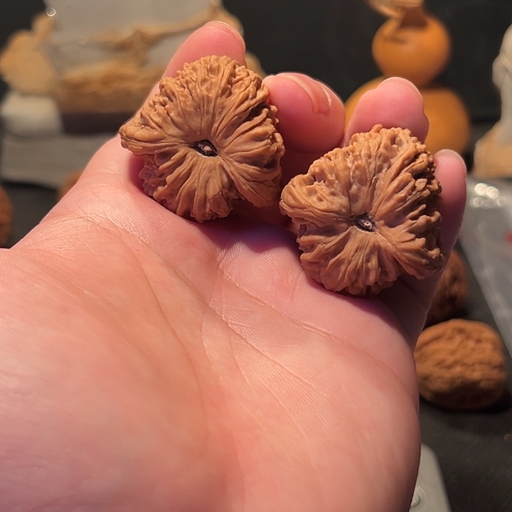 文玩核桃把件涿鹿南疆石37龟背凹底拉丝